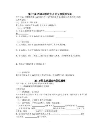 世界历史下册第五、六单元学案