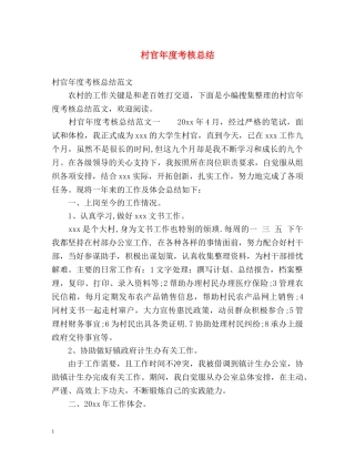 村官年度考核总结 