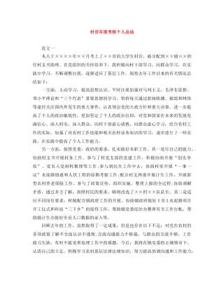 村官年度考核个人总结 