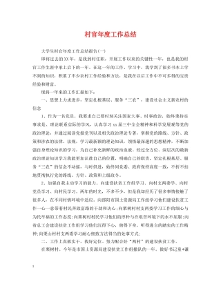 村官年度工作总结 