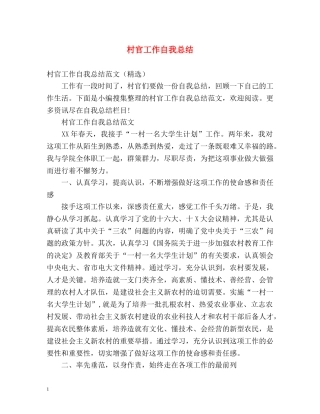 村官工作自我总结 