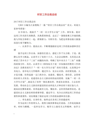 村官工作自我总结2 