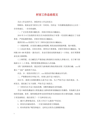 村官工作总结范文 