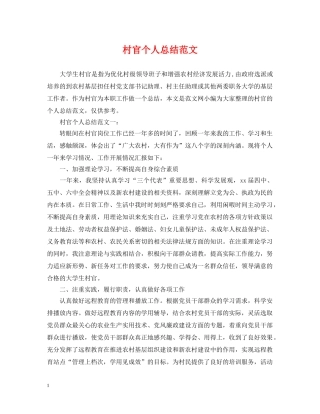 村官个人总结范文 
