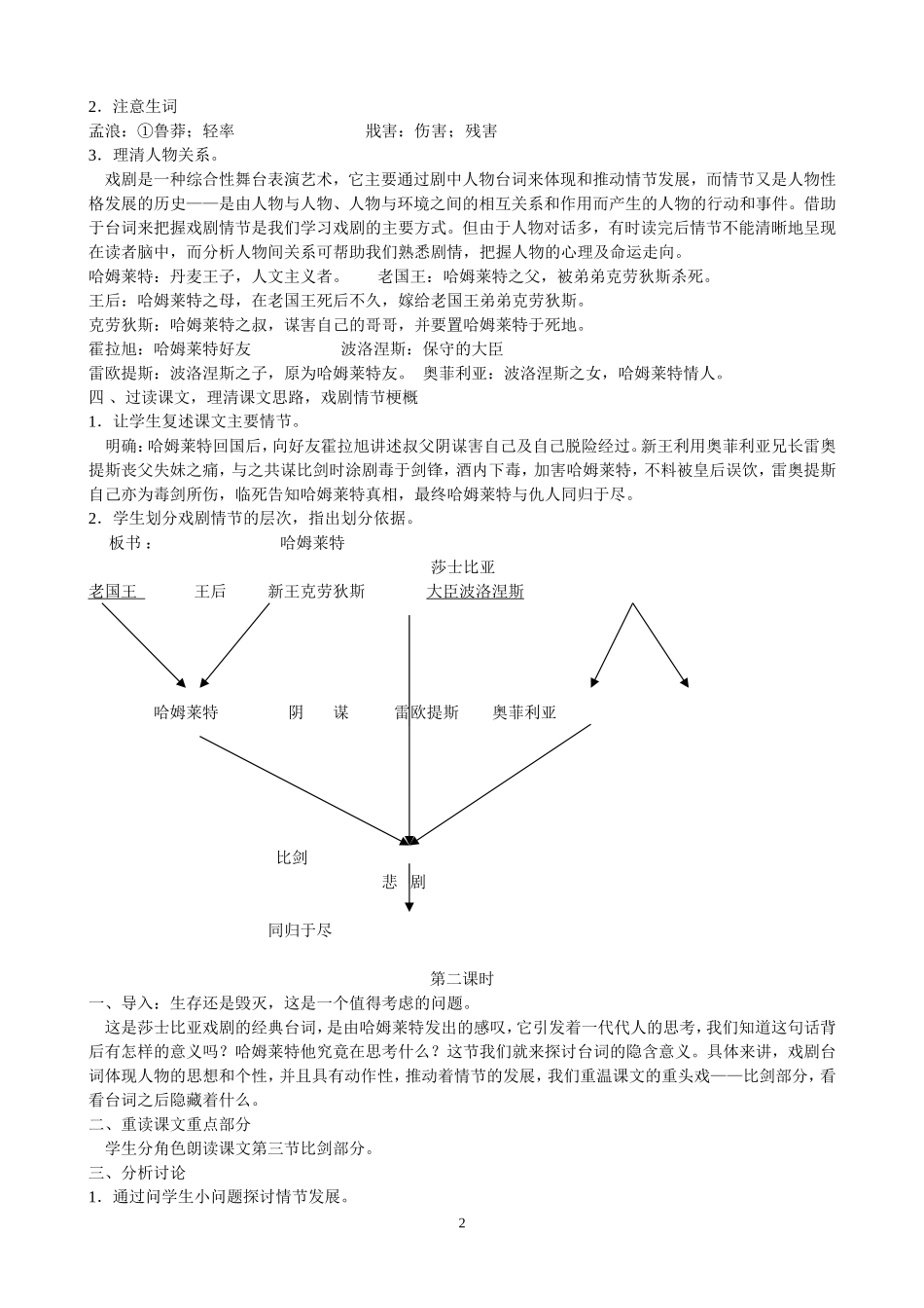 《哈姆莱特》教学设计_第2页