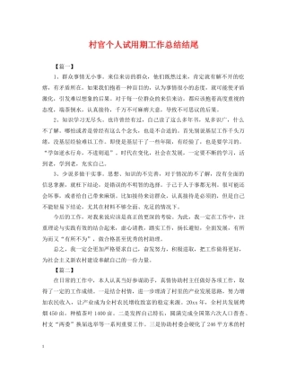村官个人试用期工作总结结尾 