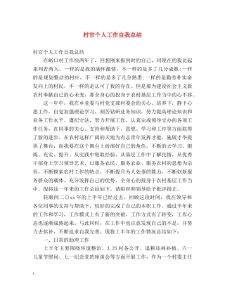 村官个人工作自我总结 