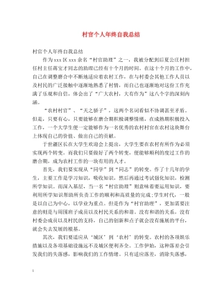 村官个人年终自我总结 