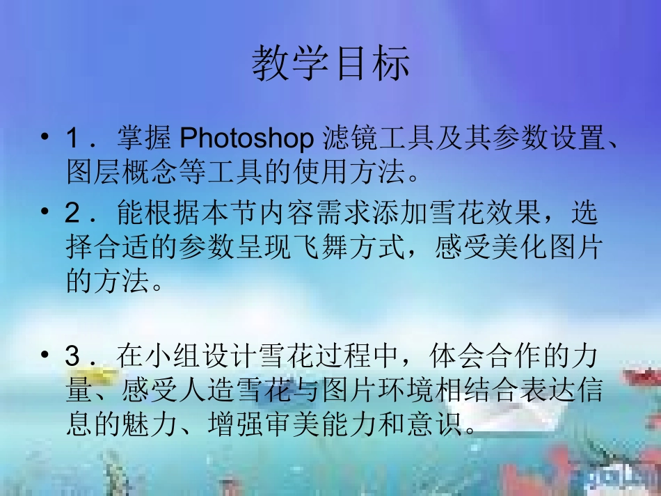 信息技术八年级西交大版第三节《巧用滤镜造风雪》课件_第2页