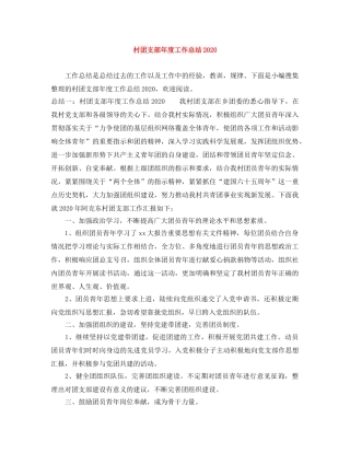 村团支部年度工作总结2020 