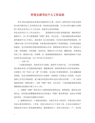 村党支部书记个人工作总结 