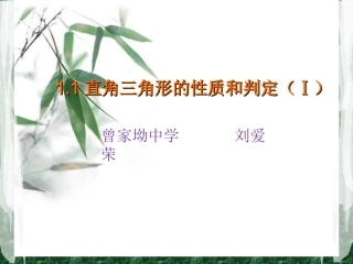 直角三角形的性质和判定（Ⅰ）课件