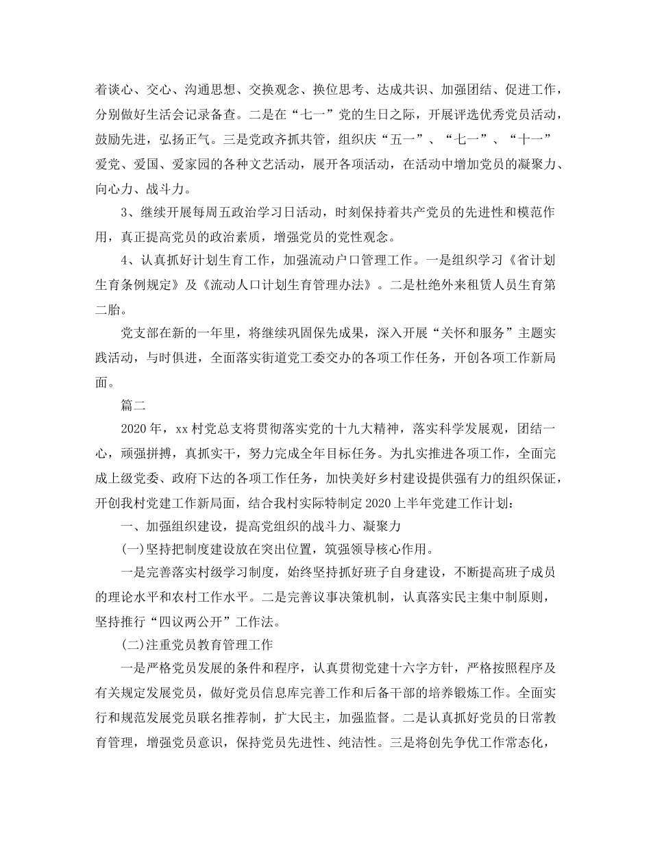 村党支部2020年工作计划范本 _第2页