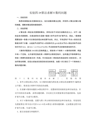 人工智能-A算法求解8数码问题
