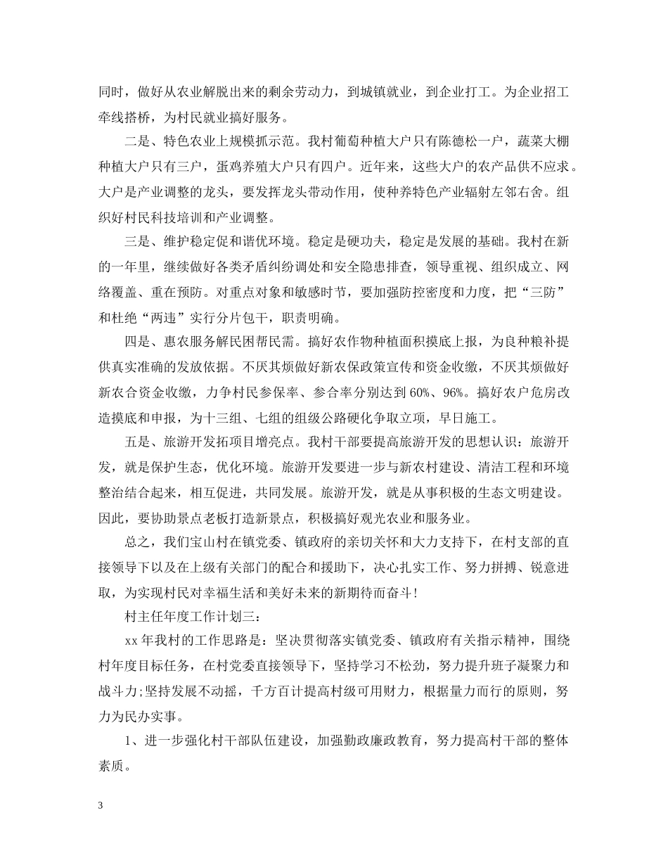 村主任年度工作计划3篇 _第3页