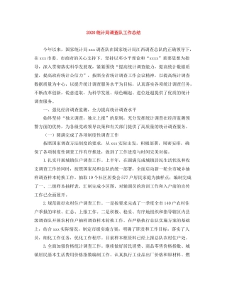 统计局调查队工作总结