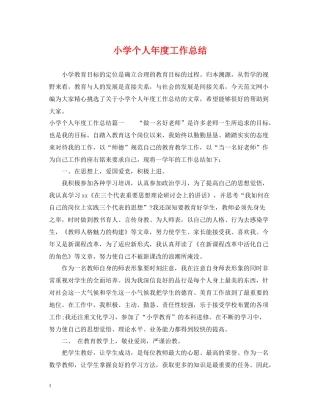 小学个人年度工作总结