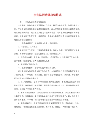 少先队活动课总结格式