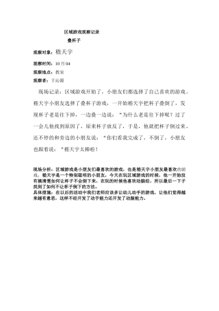 区域游戏观察记录