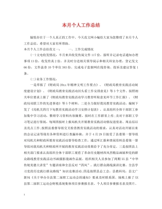 本月个人工作总结 