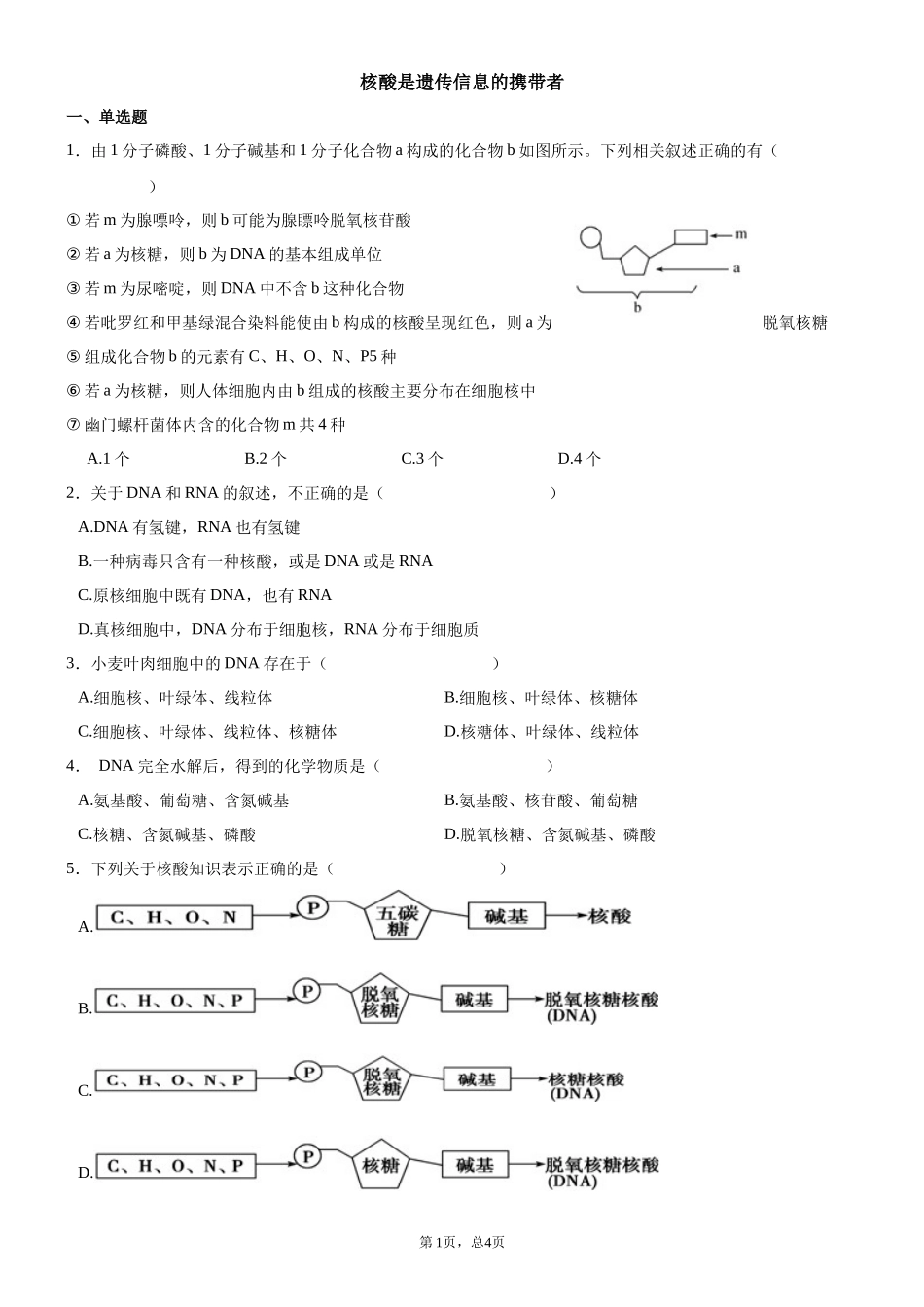 核酸是遗传信息的携带者_第1页