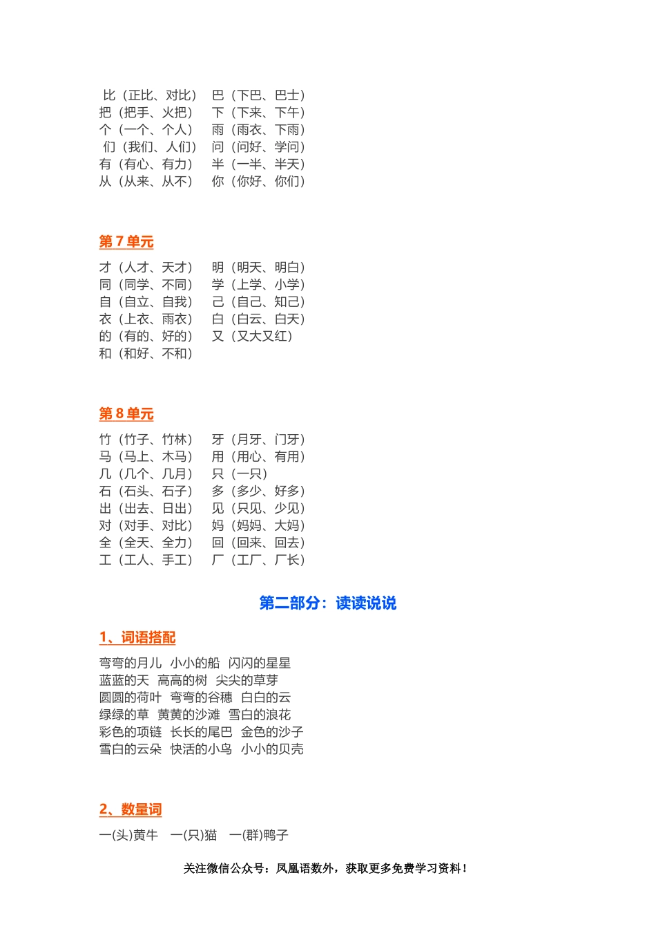 部编版一年级上册基础知识要点分类归纳汇总_第2页