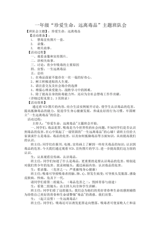 珍爱生命远离毒品主题班会