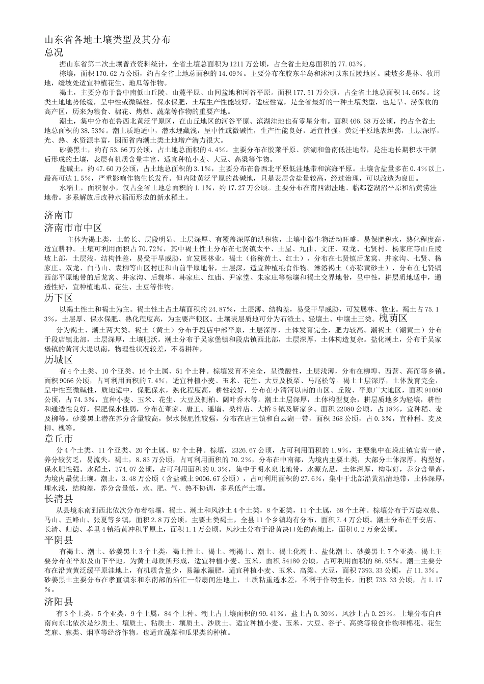 山东省各地土壤类型及其分布_第1页