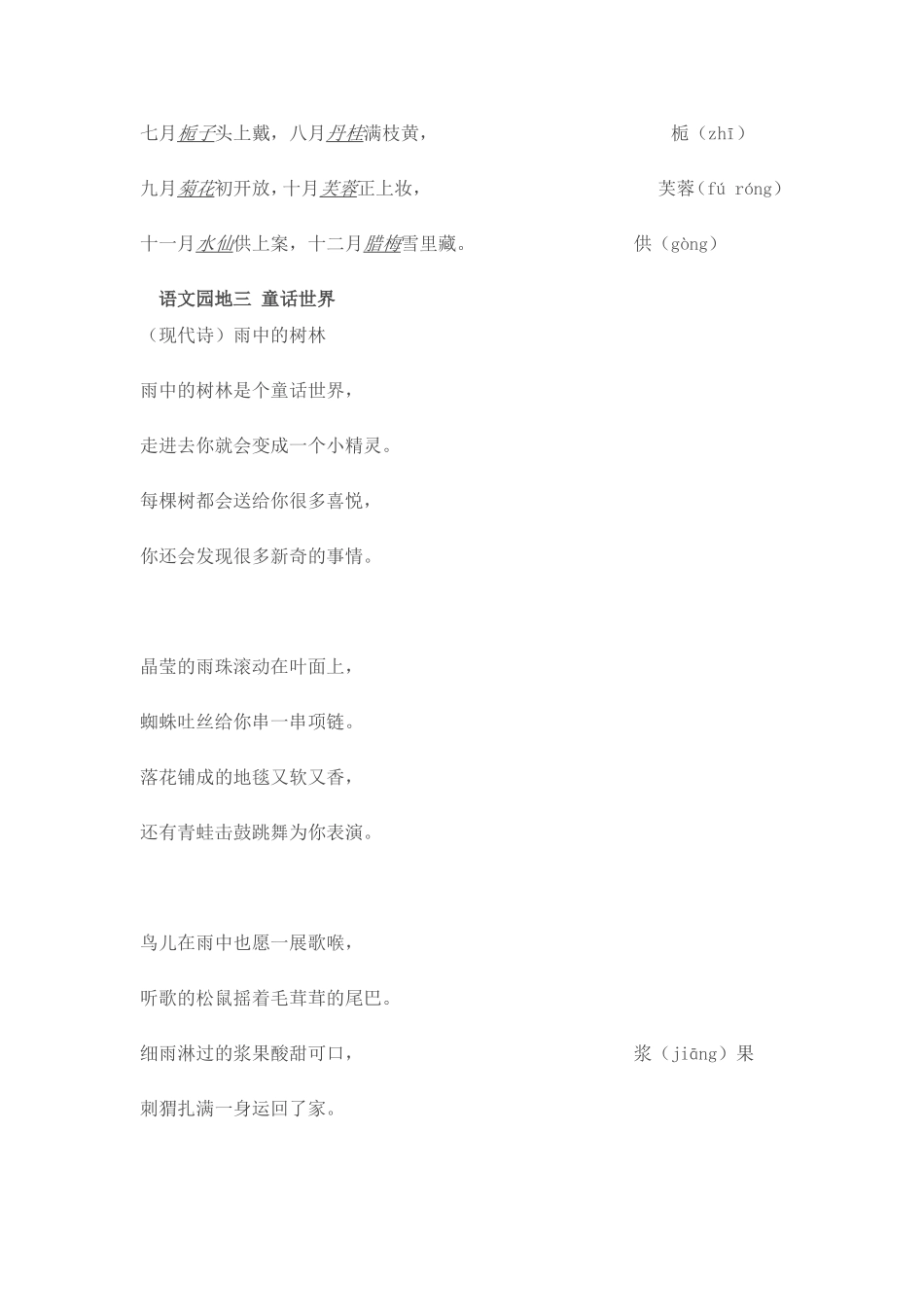 人教版四年级语文全册语文园地日积月累_第2页