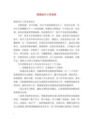 报表会计工作总结 