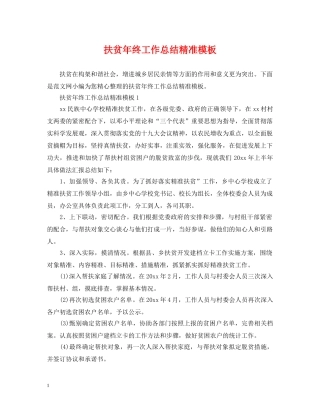 扶贫年终工作总结精准模板 