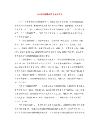 2020年度商务局个人总结范文
