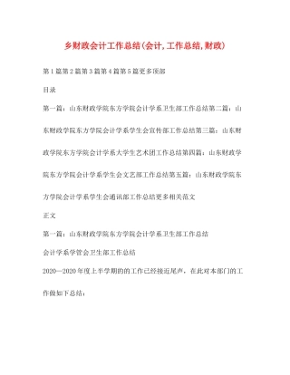 乡财政会计工作总结会计工作总结财政)