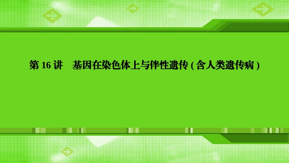 第16讲基因在染色体上与伴性遗传(含人类遗传病) (2)_第1页