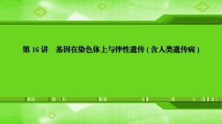 第16讲基因在染色体上与伴性遗传(含人类遗传病) (2)