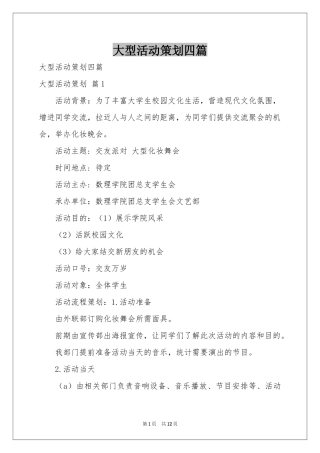 大型活动策划四篇