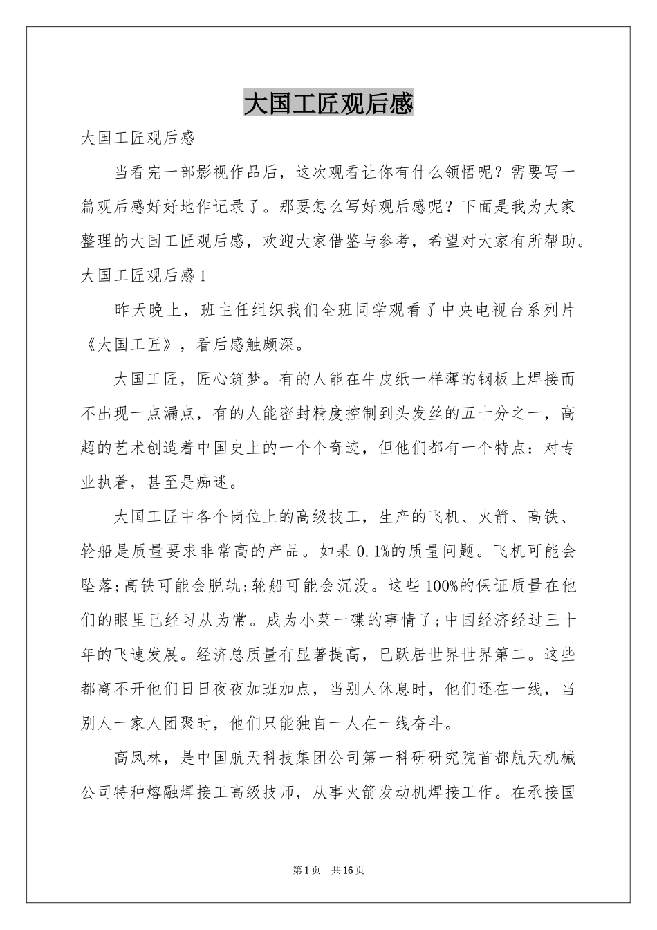大国工匠观后感_第1页