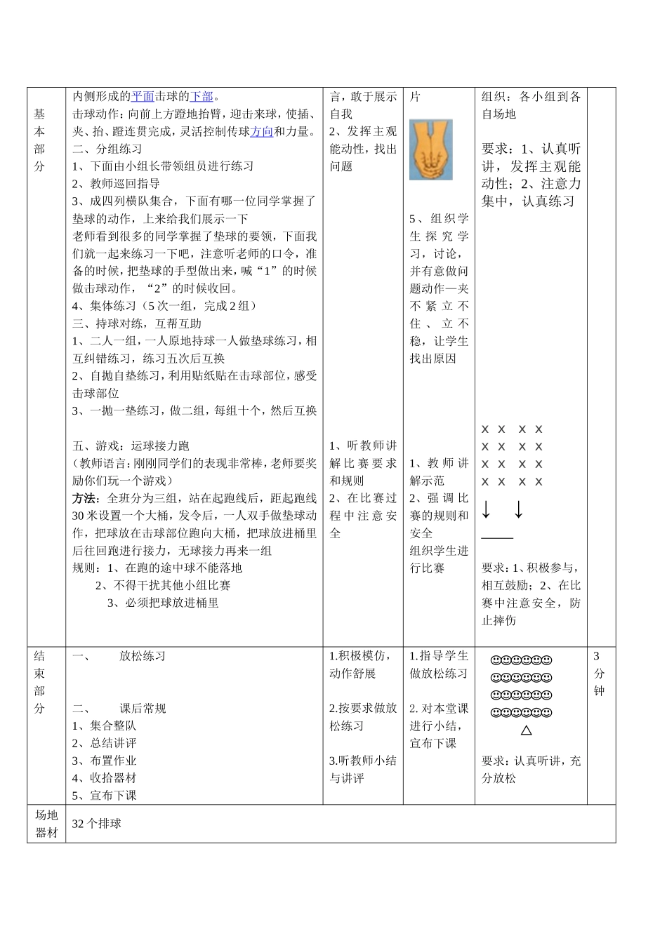 排球垫球教案 (2)_第2页