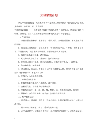 大班常规计划 