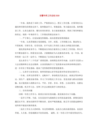 协警年终工作总结