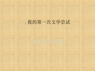 我的第一次文学尝试