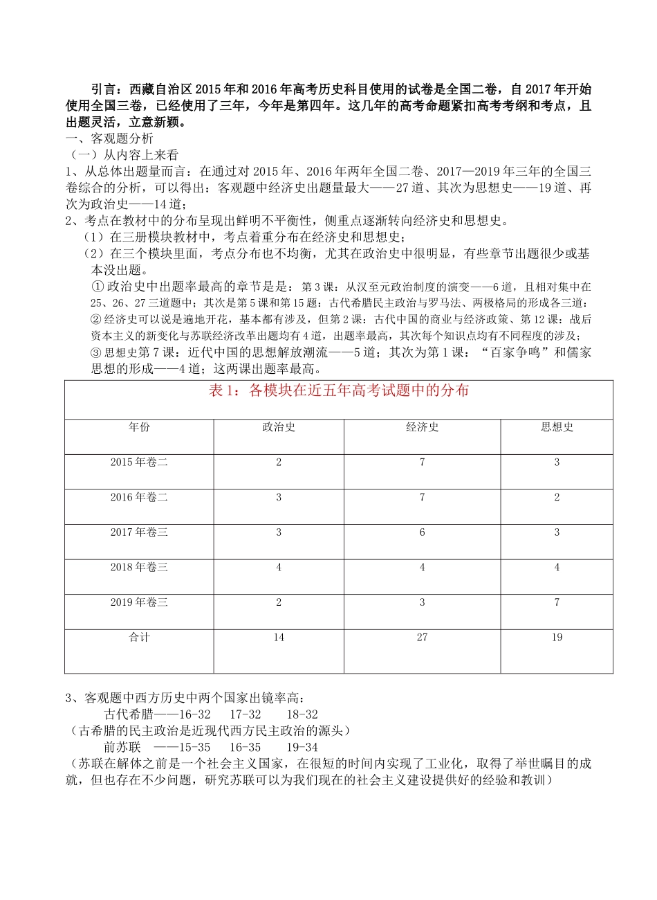 2015-2019年高考历史试题分析_第2页