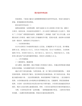 联乡驻村年终总结