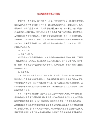 大区域经理的营销工作总结 