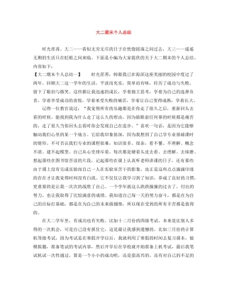 大二期末个人总结 