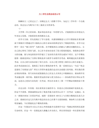 大二学生自我总结怎么写 