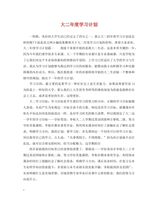 大二年度学习计划 