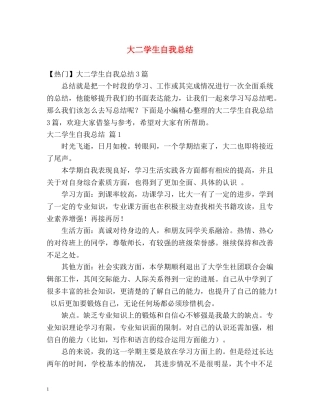 大二学生自我总结 (2) 