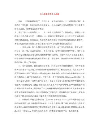 大二学生工作个人总结 