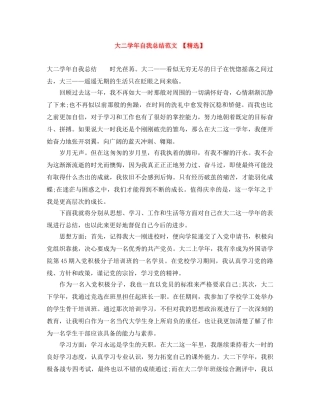 大二学年自我总结范文 【精选】 